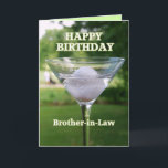Cartão Brother in-Law Martini Golf Ball Aniversário<br><div class="desc">"Brother-in-Law Martini Golf Ball Birthday",  por Catherine ShermanGolf,  é uma desculpa excelente para celebrar um aniversário no décimo nono buraco!</div>