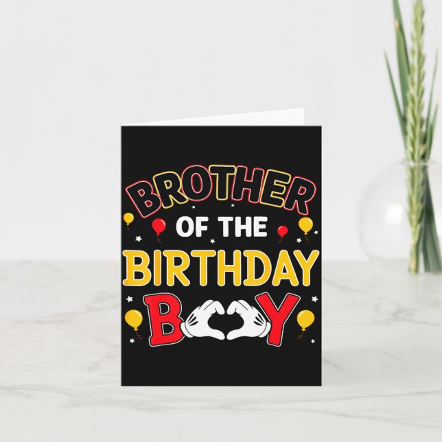 Cartão Brother Of The Birthday Boy Matching Family Birthd (Frente)