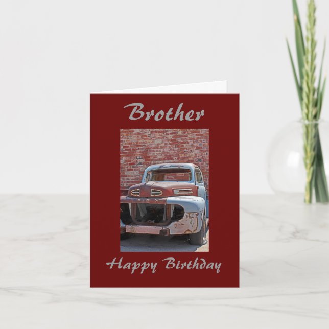 Cartão Brother Old Rusty Truck Birthday Greeting Card (Frente)