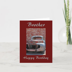 Cartão Brother Old Rusty Truck Birthday Greeting Card