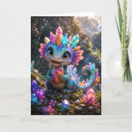 Cartão Broto de Cristal – Arte Fantástica de Dragão de Cr