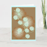 Cartão Brown & Blue Floral Card<br><div class="desc">Blue flowers adorn this all occasion card. Customize it with your own wording. Perfect for wedding,  thank you,  thinking of you,  sympathy,  or birthday.</div>