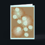 Cartão Brown & Blue Floral Card<br><div class="desc">Blue flowers adorn this all occasion card. Customize it with your own wording. Perfect for wedding,  thank you,  thinking of you,  sympathy,  or birthday.</div>