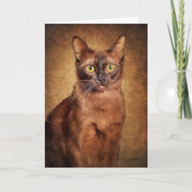 Cartão Brown Burmese Cat (Frente)