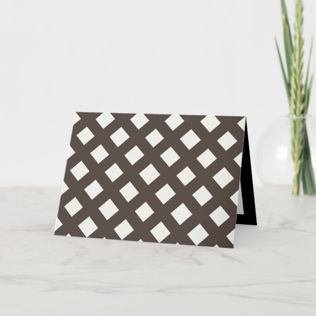 Cartão Brown e Cream Gingham (Frente)