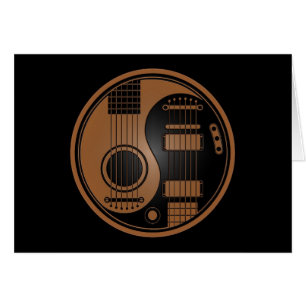 Cartão Brown e guitarra elétricas acústicas Yin Yang do