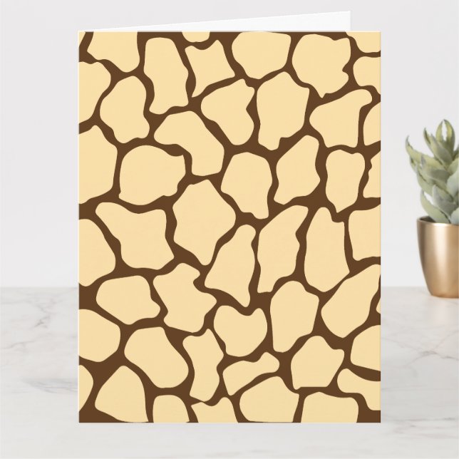 Cartão Brown Giraffe Pattern – Minimal Animal Print (Planta pequena)