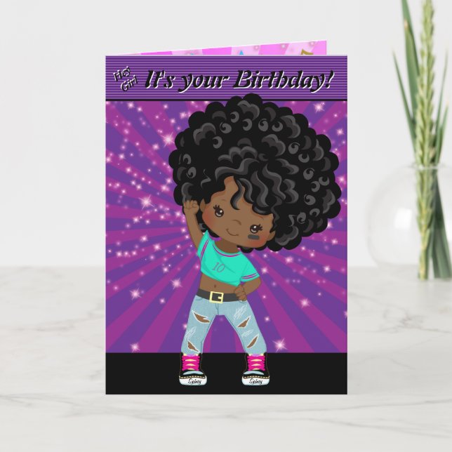 Cartão Brown Girls Hip Hop Word Search Happy Birday (Frente)