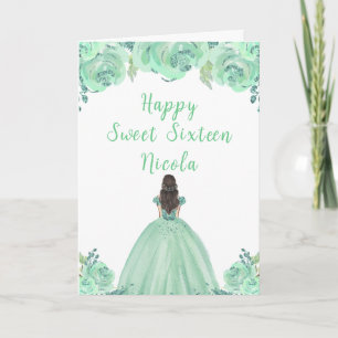 Cartão Brown Hair Princess Mint Sweet