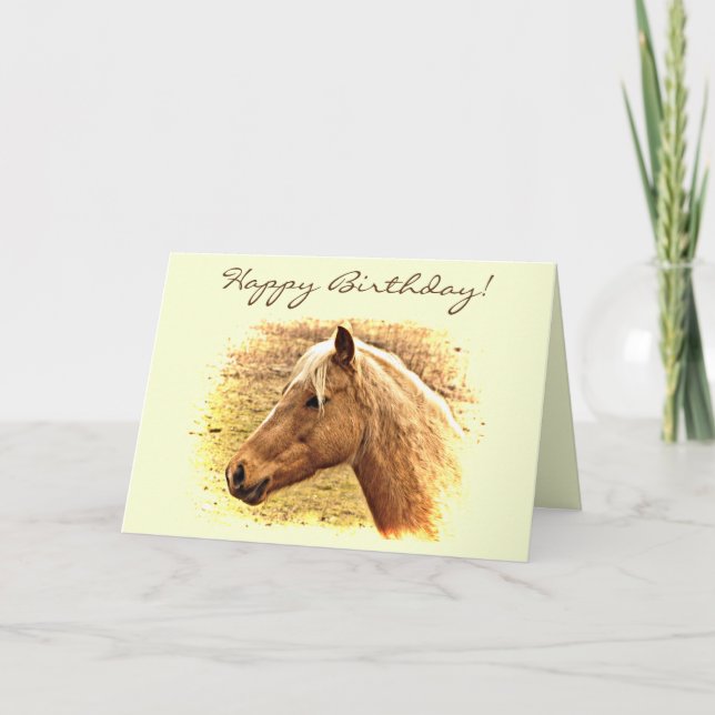 Cartão Brown Horse Animal Birthday Card (Frente)