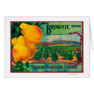 Cartão Brownie Pear Crate LabelCashmere, WA