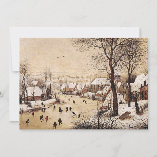 Cartão Bruegel the Elder - Paisagem de inverno (Frente)