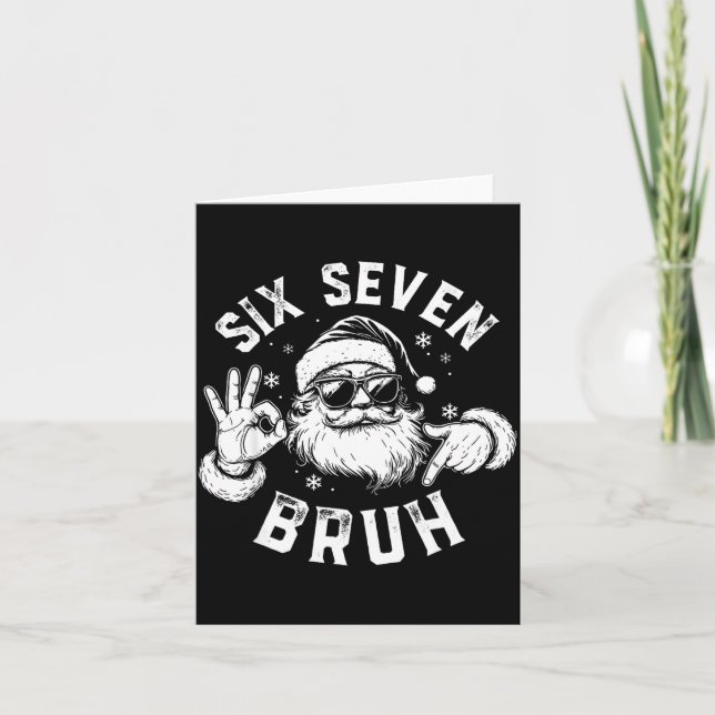 Cartão Bruh 67 Christmas Santa Six Seven 6 7 Boys Christm (Frente)