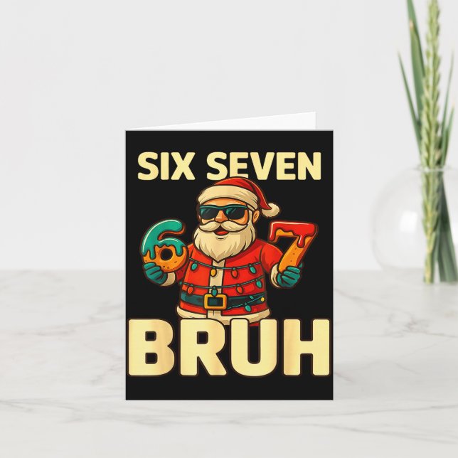 Cartão Bruh 67 Christmas Six Seven Meme Santa Boys 6 7 Ch (Frente)