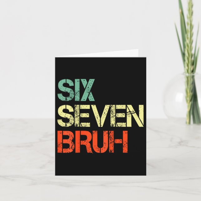 Cartão Bruh 67 Meme Funny Number 6 7 Costume Kids Youth B (Frente)