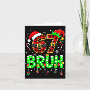 Cartão Bruh 67 Seis Sete 6 7 Meme Natal Engraçado Menino