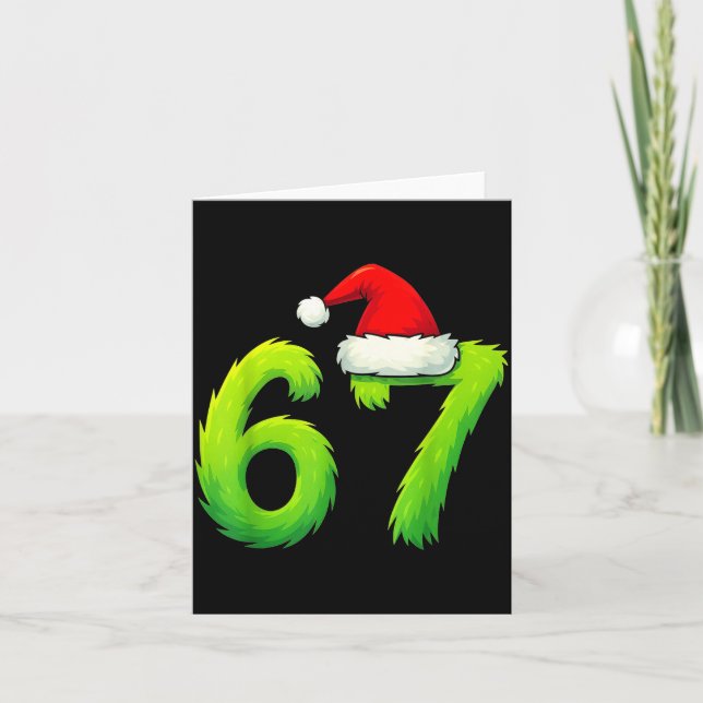Cartão Bruh 67 Six Seven 6 7 Meme Christmas Funny  (Frente)