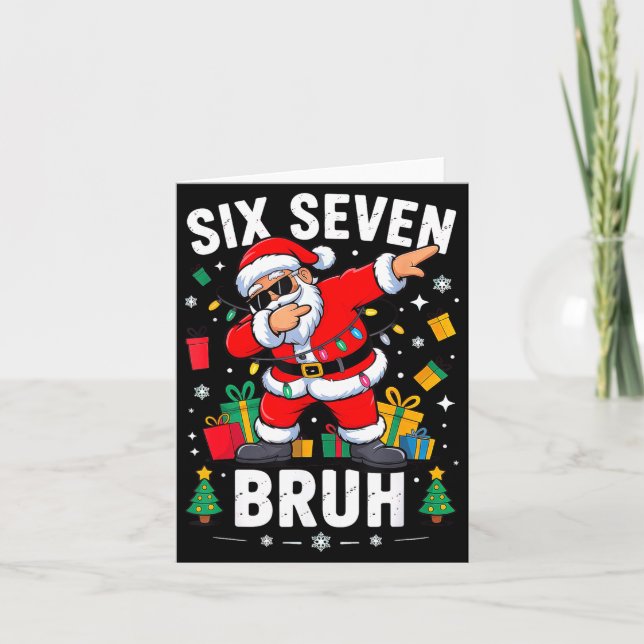 Cartão Bruh 67 Six Seven Santa Dabbing Christmas  (Frente)