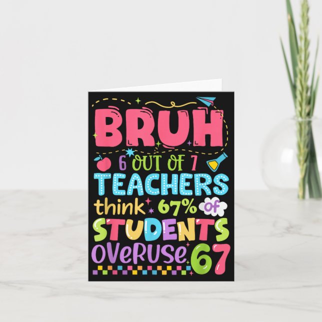 Cartão Bruh 6 Out Of 7 Teachers Think 67% Of Students Ove (Frente)