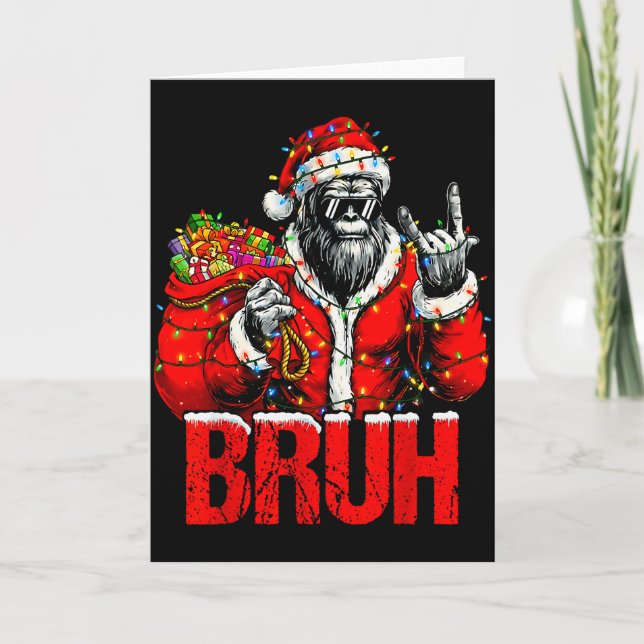 Cartão Bruh Bigfoot Christmas Funny Sasquatch Xmas For Me (Frente)