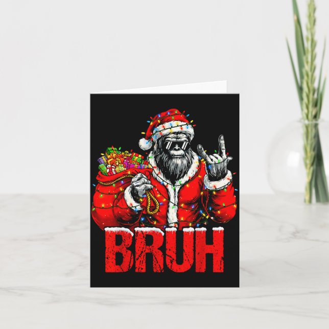 Cartão Bruh Bigfoot Christmas Funny Sasquatch Xmas For Me (Frente)