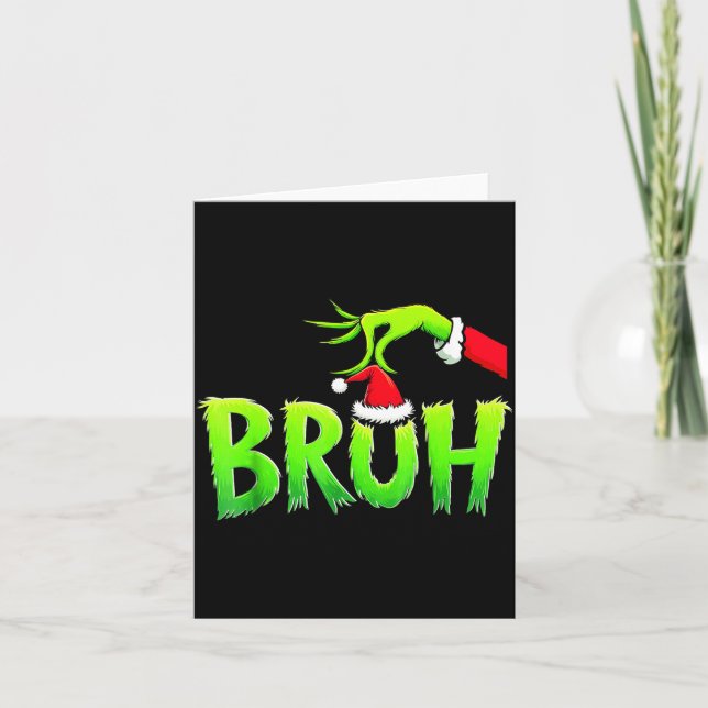 Cartão Bruh Christmas Shirt Kids Xmas Teens Boys Funny Ch (Frente)