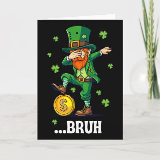 Cartão Bruh Dab Leprechaun Engraçado Crianças Meninos Hom