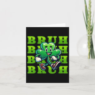 Cartão Bruh Dia de São Patrício Boys Teen Boy 4 Leaf Clov