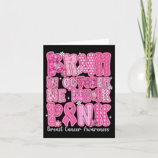 Cartão Bruh Em Outubro Vista Sensibilização Do Cancer Da  (Frente)