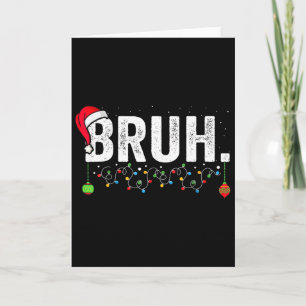 Cartão Bruh engraçado Feliz Natal Família de pijama homen