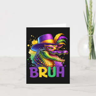 Cartão Bruh Mardi Gras Adolescentes Rapys Alligator Mardi