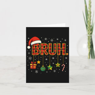 Cartão Bruh Natal Xadrez Vermelha Xmas Pijamas Adolescent