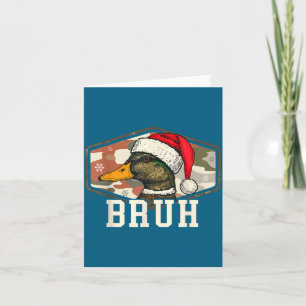 Cartão Bruh Papai Noel Pato Caça Camuflado Chapéu Homens