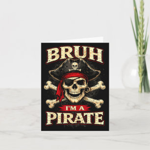 Cartão Bruh um olho de pirata crânio remendo de ossos cru