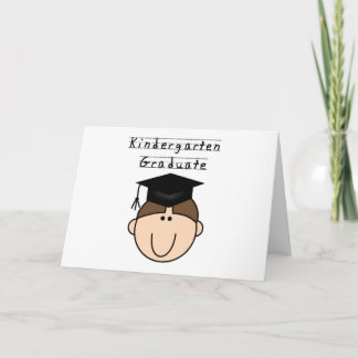 Cartão Brunette Boy Kindergarten Graduate