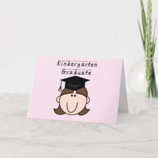 Cartão Brunette Girl Kindergarten Graduate