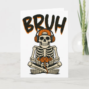 Cartão Brut Skeleton Gamer Dia de as Bruxas engraçado Jog
