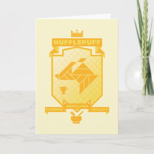 Cartão Brutalist HUFFLEPUFF™ Crest (Frente)
