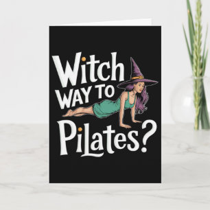 Cartão Bruxa Caminho Para Pilates Divertido Halloween Pil