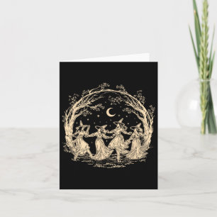 Cartão Bruxa de Halloween Dançando Bruxa Cottagecore Femi