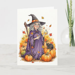 Cartão Bruxa de Halloween Spooky
