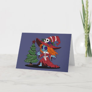 Cartão Bruxa de Natal Bonita