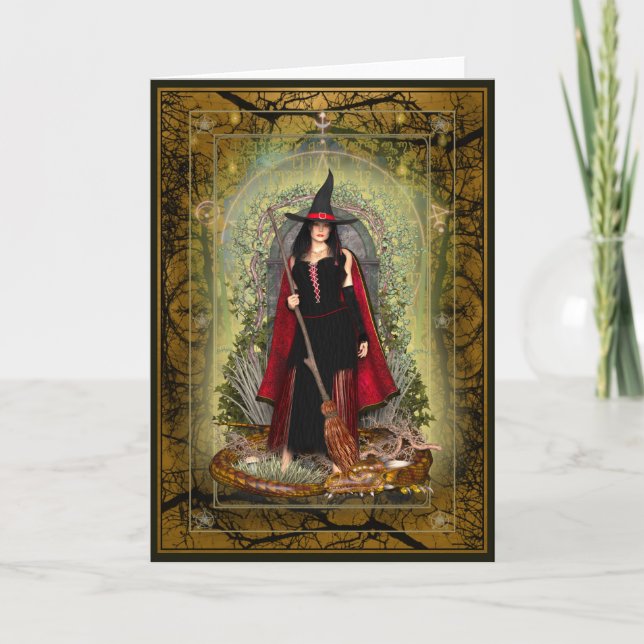 Cartão Bruxa divina e Dragão Ouro (Frente)
