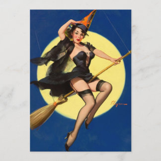 Cartão Bruxa do Halloween Pin Up Garota