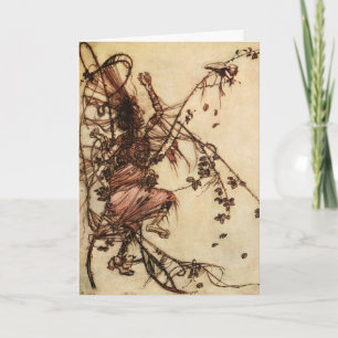 Cartão Bruxa Enredada em Cornos por Arthur Rackham
