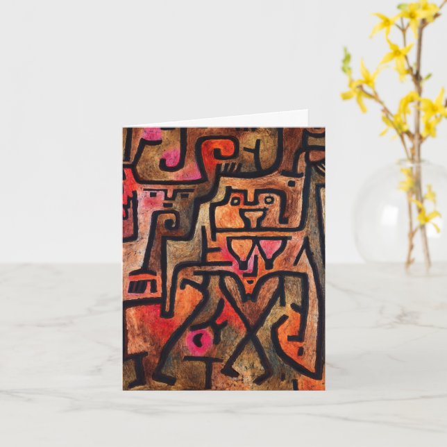 Cartão Bruxa Florestal, Paul Klee Abstrato Art (Flor Amarela)
