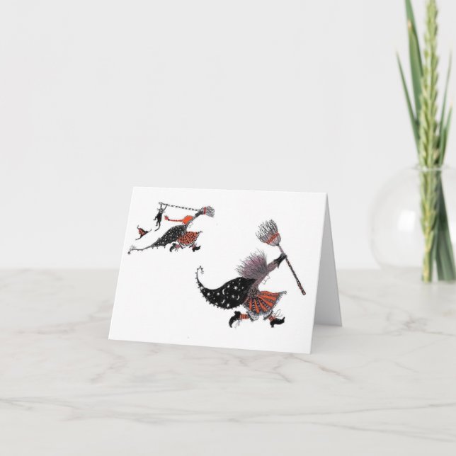 Cartão Bruxa Grande, Bruxinha Pequena (Frente)