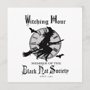 Cartão Bruxa moderna do Dia das Bruxas do vintage