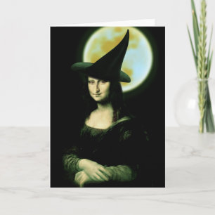 Cartão Bruxa Mona Lisa Halloween Chão