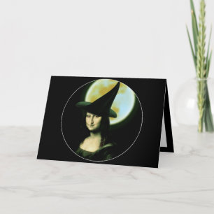 Cartão Bruxa Mona Lisa Halloween Chão
